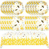 Bee Birthday Party Decorations 41Pcs Bumblebee Themed Tableware Set Include Bee Paper Plates Napkins Tablecloth, for Baby Shower Gender Reveal Kids