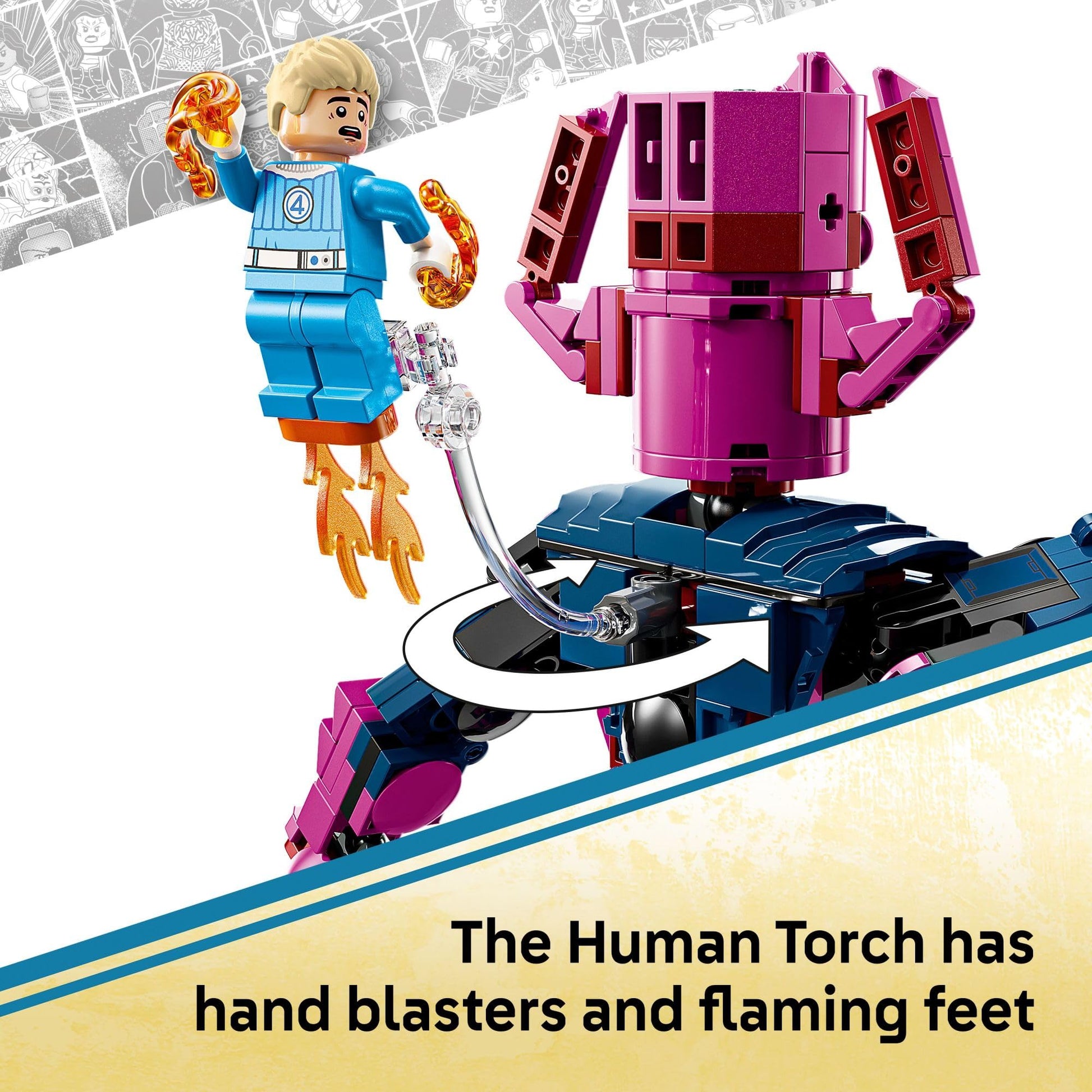 LEGO Marvel Fantastic Four vs. Galactus Construction Figure - Super Hero Building Toy - 4 Minifigures, Including The Thing, Invisible Woman and Human