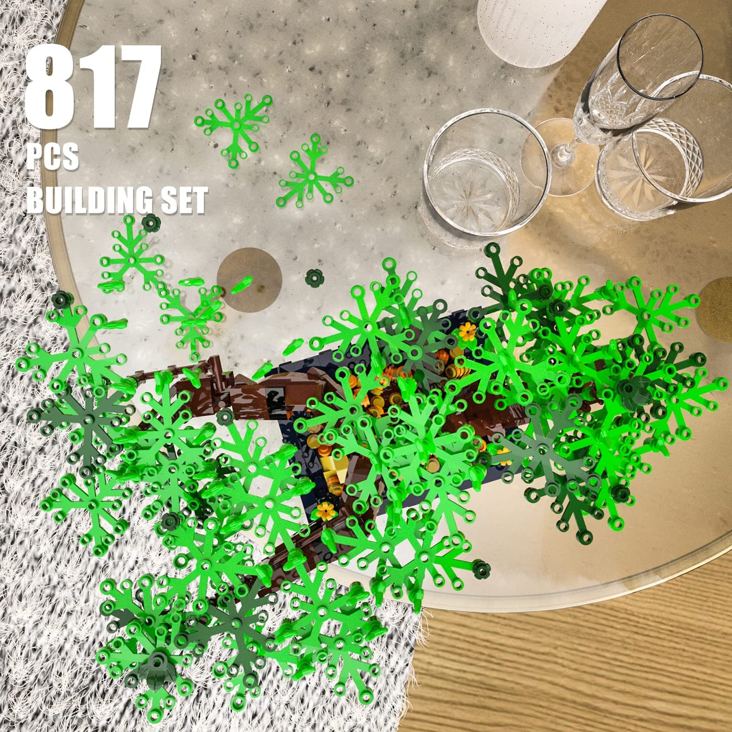 TENHORSES Bonsai Tree Building Set for Adults, Creative Plants Building Kit Botanical Home Decor Icons Cool Birthday Gift for Adults Kids (817Pcs)