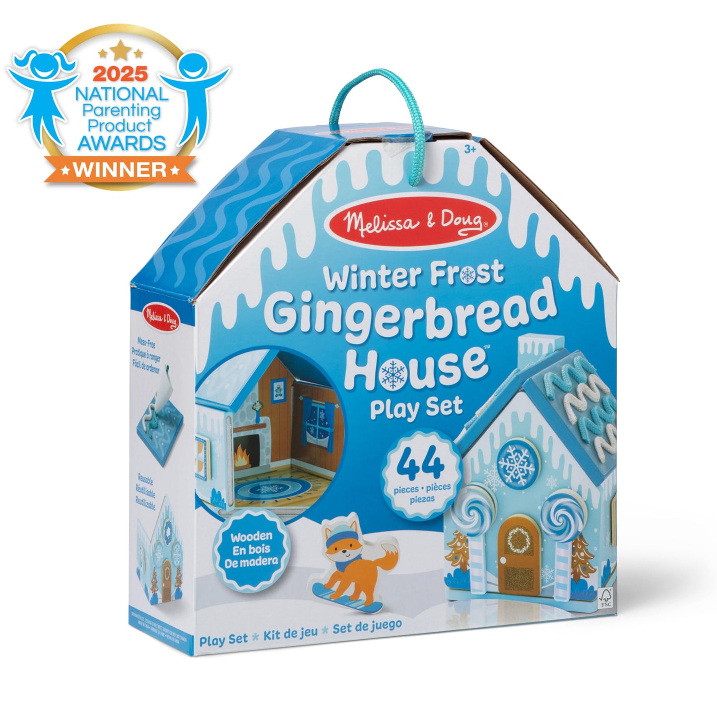 Melissa & Doug Winter Frost Wooden Gingerbread House Play Set for Boys and Girls 3+