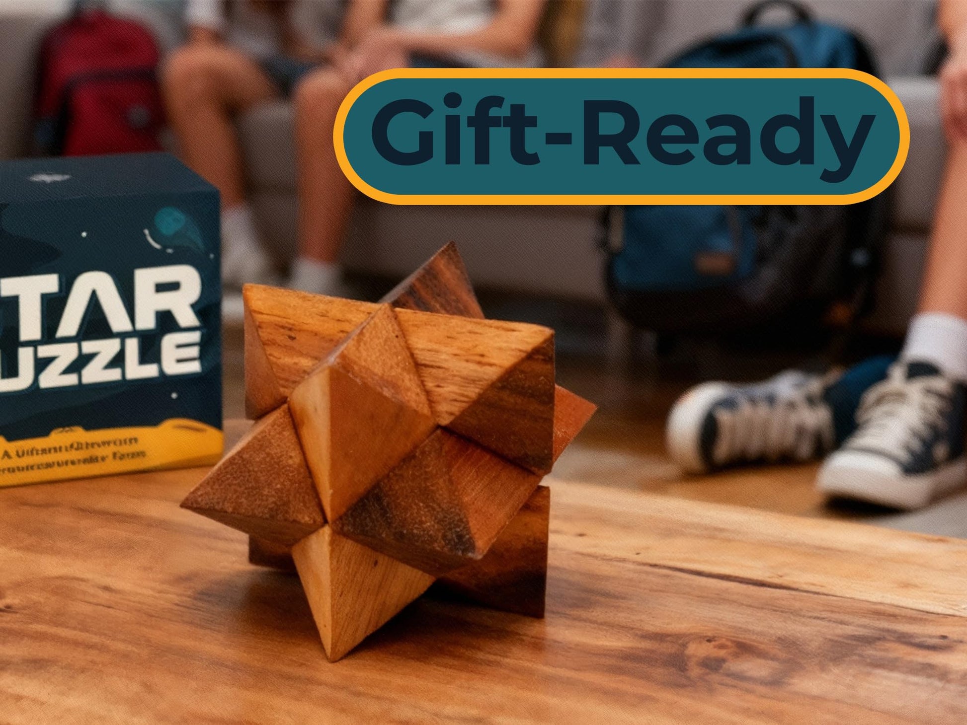 BSIRI Adults Games Gifts Wooden Star Cube Puzzle Game Brain Teasers of the Logic Game Adults Seniors and Teen to Challenge Puzzles for Fun