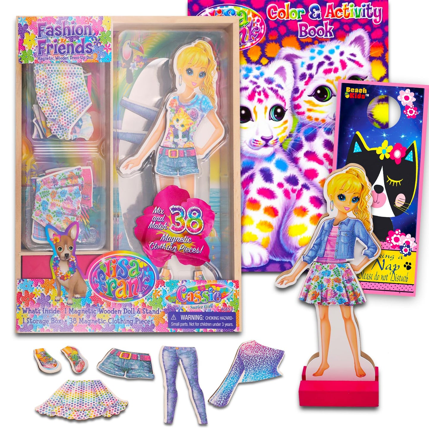 Bendon Inc. Lisa Frank Toys Activity Set - Ultimate Lisa Frank Party Pack with Lisa Frank Dolls, Games, Puzzles, Coloring Activities for Kids Adults