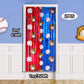 FESTFINDS 2 Pack Baseball Tinsel Foil Fringe Curtains Backdrop Party Decorations, Blue and White Red Door Streamers Banner Sports Themed Birthday