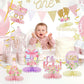 12Pcs Baby Shower Honeycomb Centerpieces Party Decor for Girls,Pink Rose Gold Floral It's a Girl Gender Reveal 3D Table Centerpieces Decoration