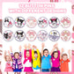 Signreen Kawaii Birthday Party Decorations, Kawaii Birthday Party Supplies Include 12 Bracelets, 12 Button Pins, 50 Stickers, Kawaii Party Favors