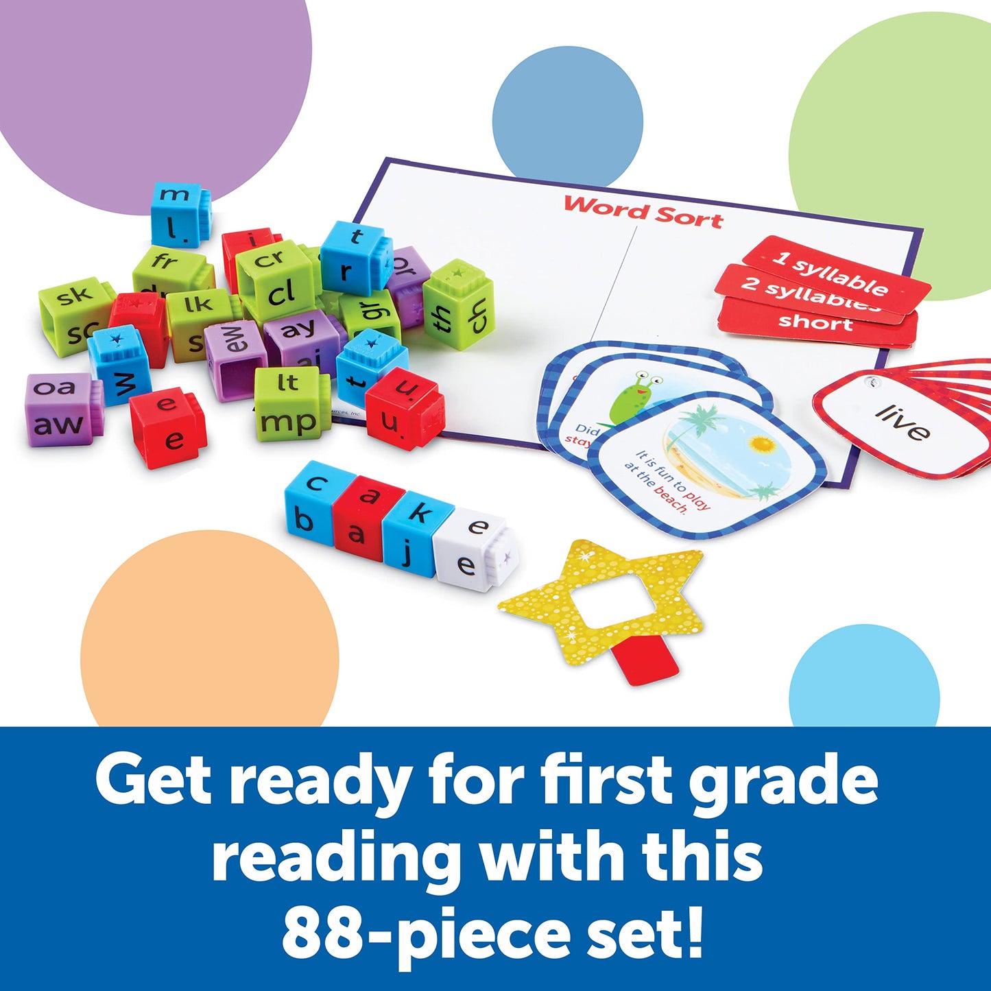 Learning Resources Skill Builders! 1st Grade Reading - 88 Pieces, Ages 6+ First Grade Learning Materials, Homeschool and Classroom Supplies, Reading