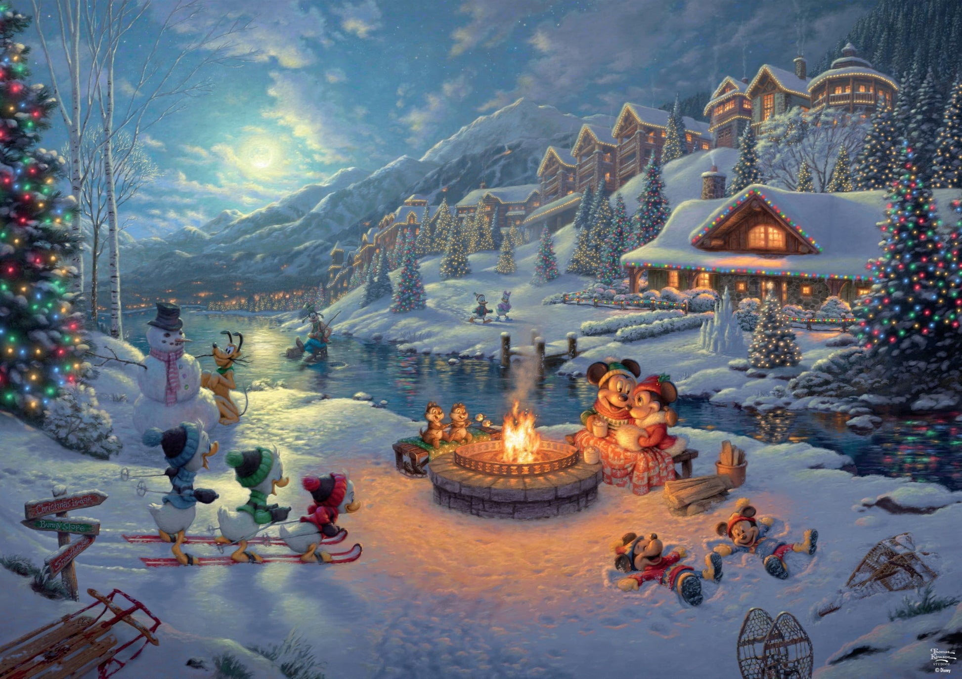 Ceaco - Thomas Kinkade Disney - Mickey and Minnie - 500 Piece Jigsaw Puzzle
