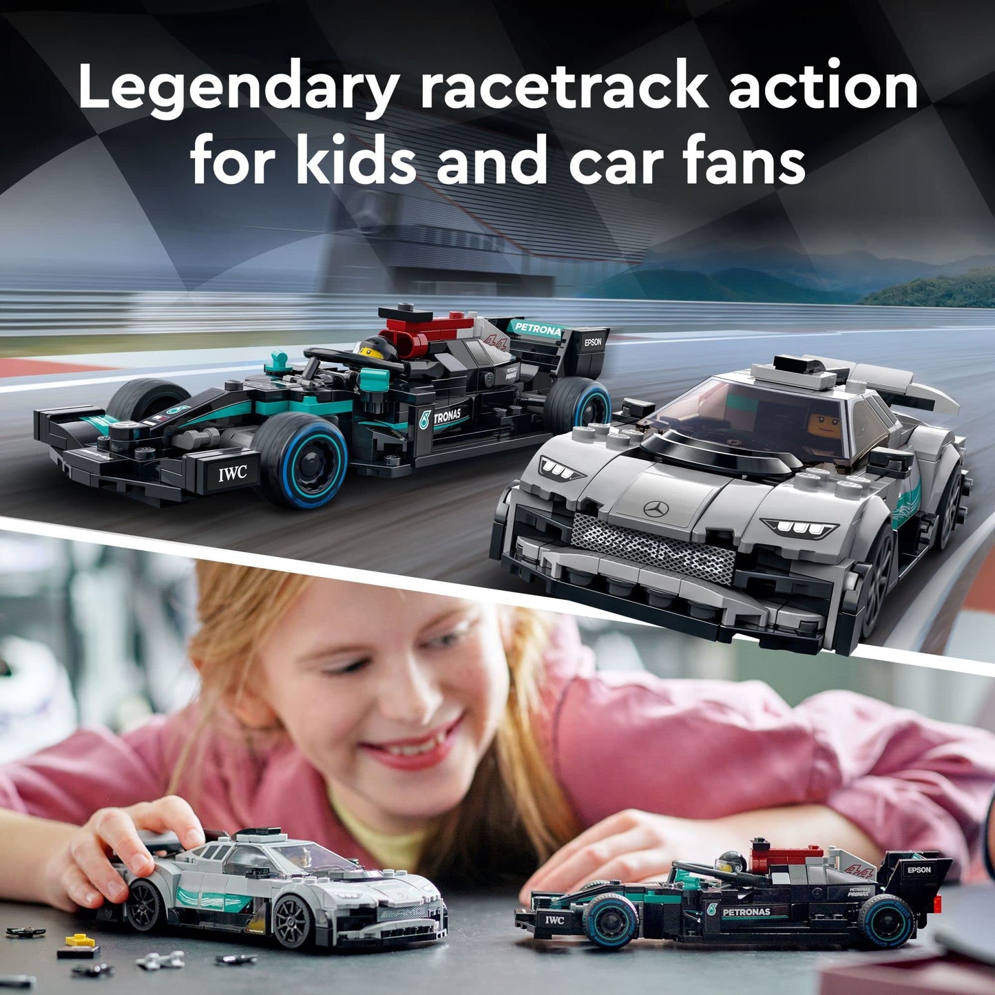 LEGO Speed Champions Mercedes-AMG F1 W12 E, Performance & Project One Toy Car Set, Mercedes Model Car Building Kit, Collectible Race Car Toy, Great