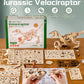 ROBOTIME Dinosaur 3D Wooden Puzzles, Velociraptor Model Kits can Walk, Mechanical Dinosaur STEM Toys, 3-D Puzzles Building Kit Gifts