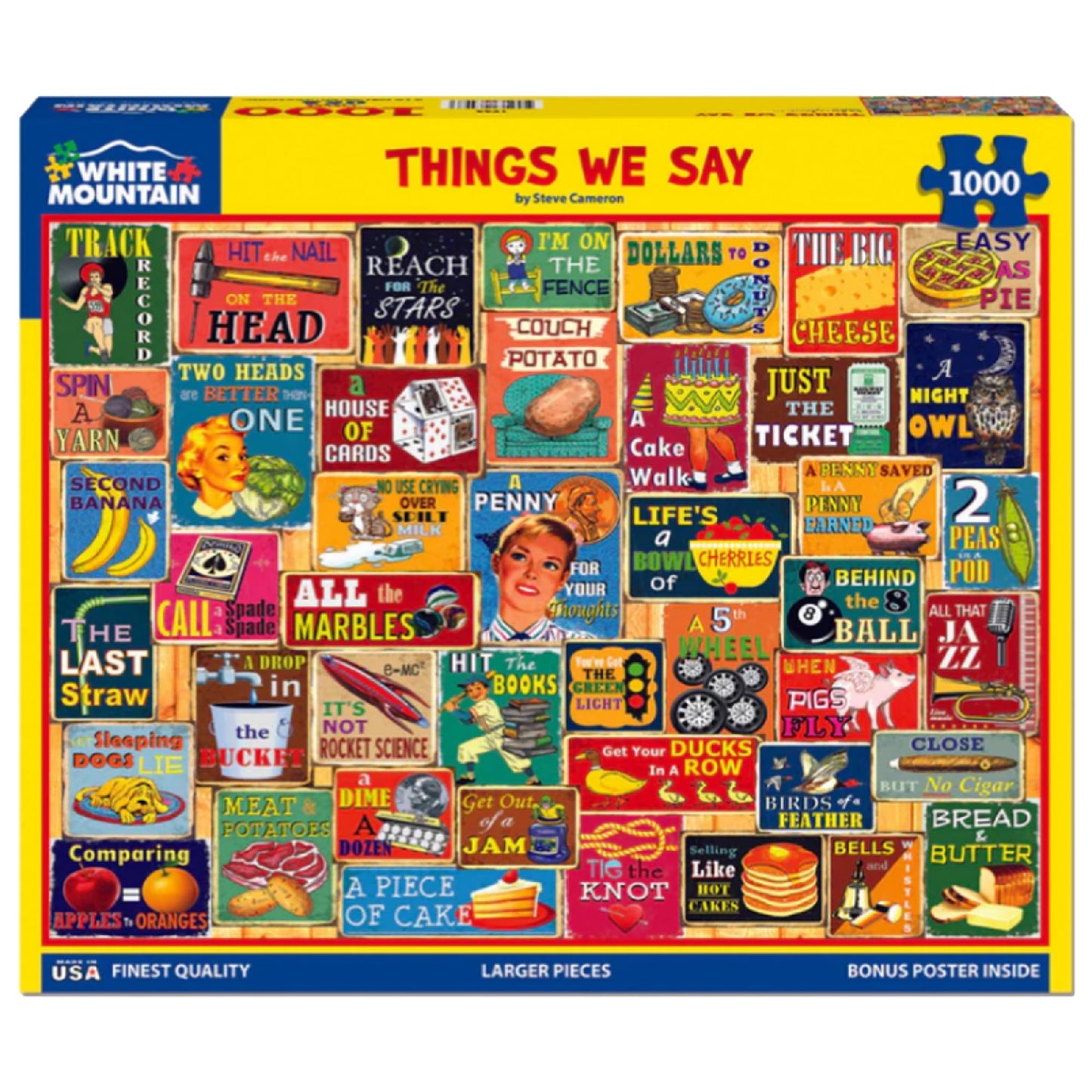 White Mountain 1000 Piece Jigsaw Puzzle Vintage Sayings, Things We Say