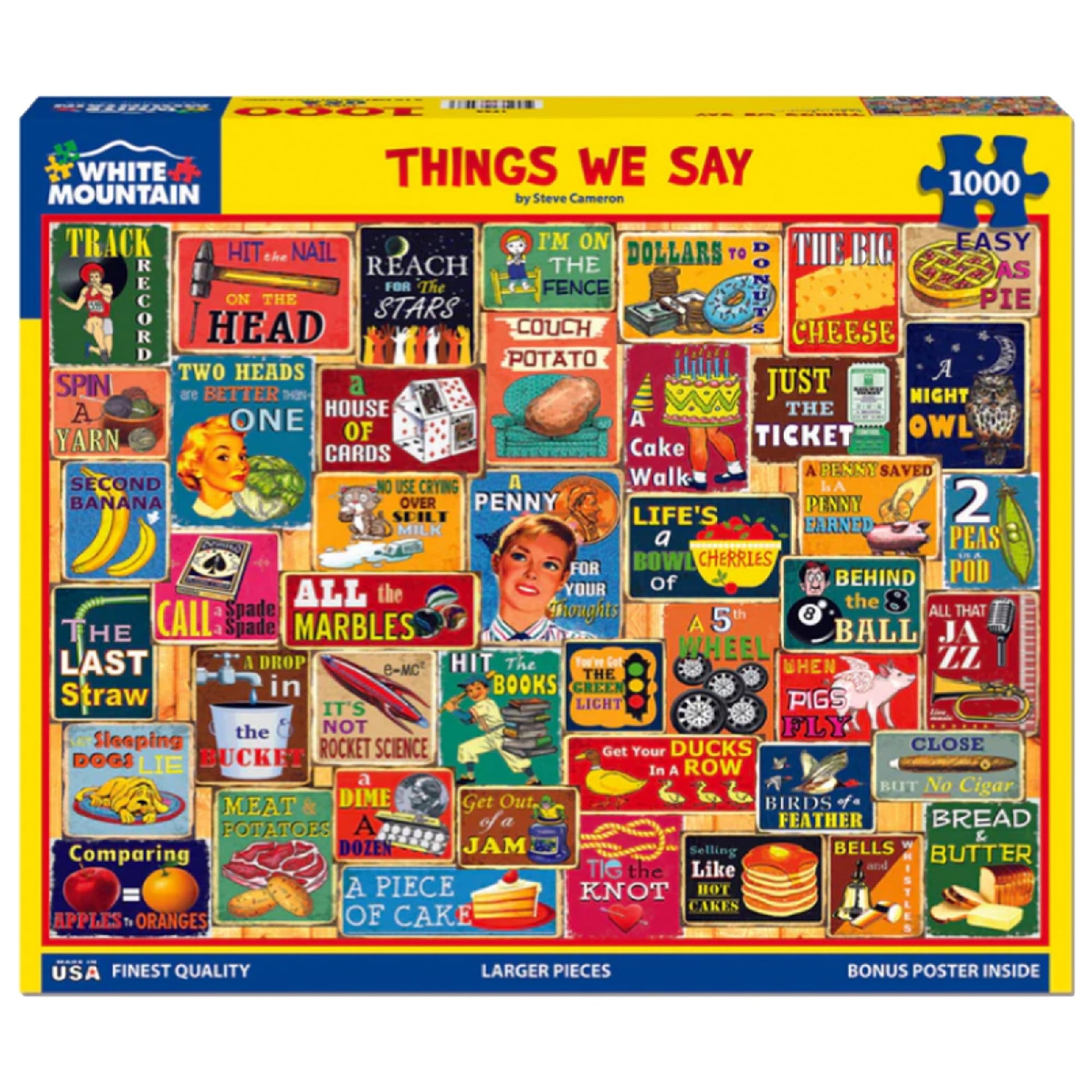 White Mountain 1000 Piece Jigsaw Puzzle Vintage Sayings, Things We Say