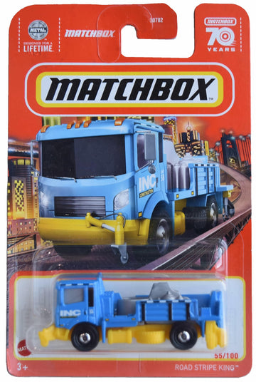 Matchbox Road Stripe King, Truck, Blue/Yellow 55/100, Kids, Collectors