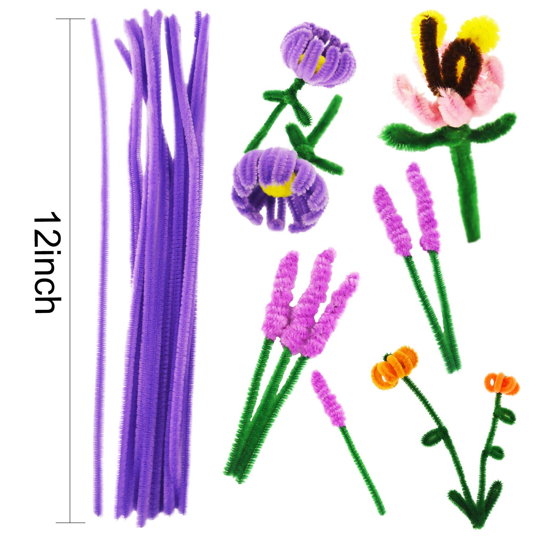 PenVinoo 862 Pieces Art & Craft Supplies Set DIY Activities & Parties Pipe Cleaners Craft Set 200 Pcs Pipe Cleaners 454 Pcs Pom Poms 208 Pcs Wiggle