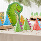 BLUE PANDA Dinosaur Party Hats - 24 Pack, Multicolor T-Rex Cone, One Size Adjustable - Birthday & Party Hats for Kids & Toddlers