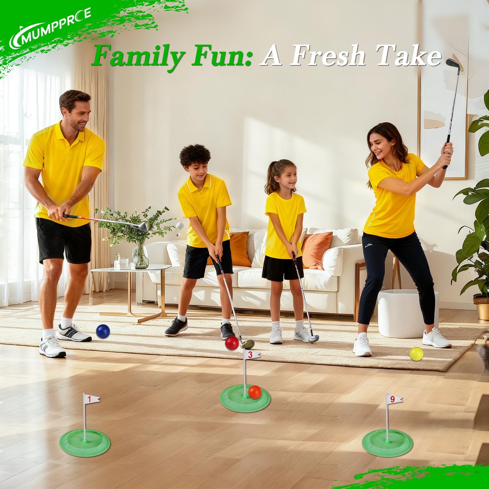 Putt-Putt Mini Golf Game, Mini Golf Set - Build Your Own Course at Home, The Office or On The Green - 9 Pack Putting Cups for Indoor & Outdoor Fun