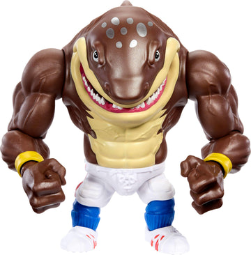Mattel Street Sharks Action Figure with Bite & Slam Motion, Big Slammu Collectible Toy Inspired by 90s TV Half-Man Half-Shark Hero, 6-Inch