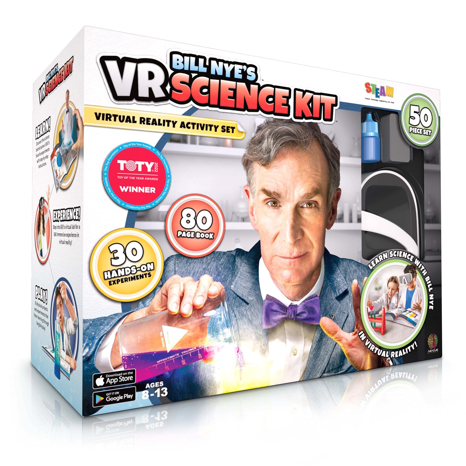 Abacus Brands Bill Nye's VR Science Kit - Kids STEM Set, Gift Ages 8-12