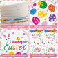 150 Pcs Happy Easter Plates and Napkins - Easte Egg Paper Dinnerware Set, Cute Eastes Rabbit Dinner Dessert Plates Luncheon Napkins Tableware