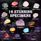 Gemstone Dig Kit, 16 Real Gem Stones and Crystals Excavation Kit, STEM Educational Toys Science Kit for Kids 5-7 8-12, Gem Digging Kit Rock Collection