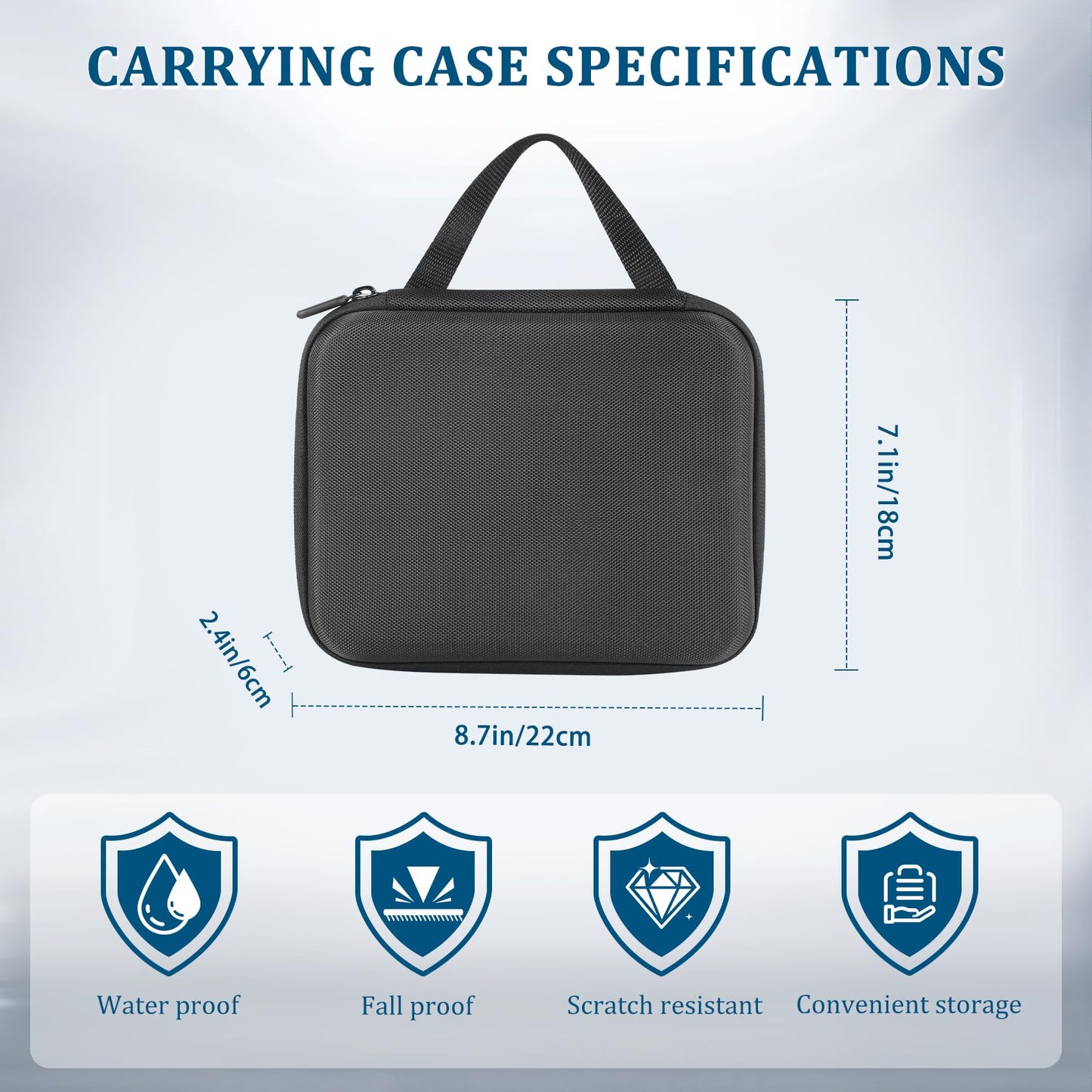 JinLunar Carrying Case for Gameboy Advance GBA, Hard EVA Shockproof Travel Storage Bag for Console & 8 Game Cartridges, Portable Pocket with Top Mesh
