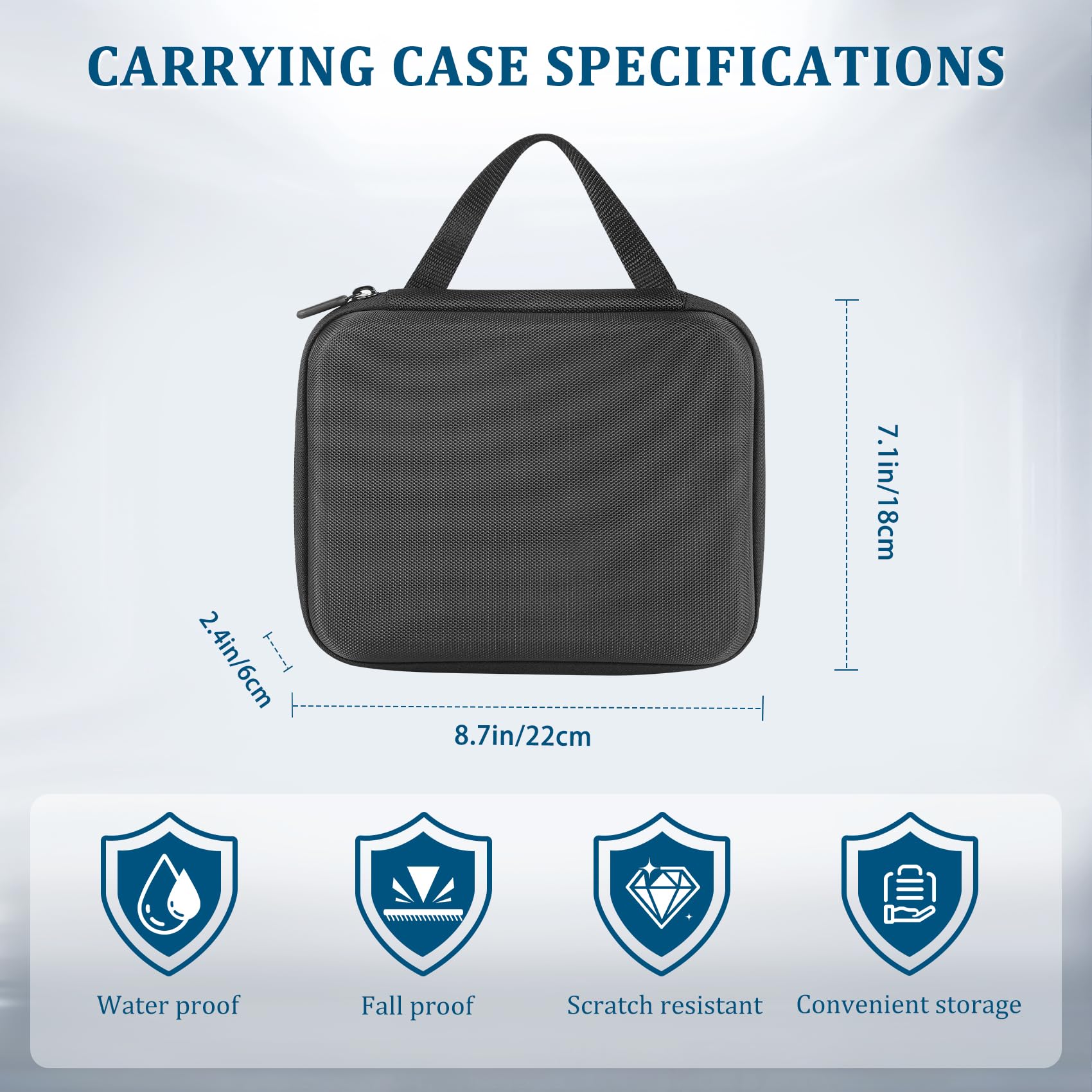 JinLunar Carrying Case for Gameboy Advance GBA, Hard EVA Shockproof Travel Storage Bag for Console & 8 Game Cartridges, Portable Pocket with Top Mesh