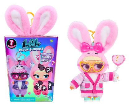 LOL Surprise Plush Surprise! Cinna-Bun Plush Doll with Hidden Fashions, On-the-Go Play, 7 Total Surprises - Great Gift for Kids Ages 3+