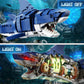Mechanical Shark Building Block Set with Light, Compatible with Lego Shark, 687PCS Movable Ocean Sea Animals with Display Stand, STEM Fish Toys