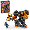 LEGO NINJAGO Cole’s Elemental Earth Mech Mini Ninja Toy, Customizable Action Figure Adventure Toy with Cole and Wolf Warrior Minifigures, Ninja Gift