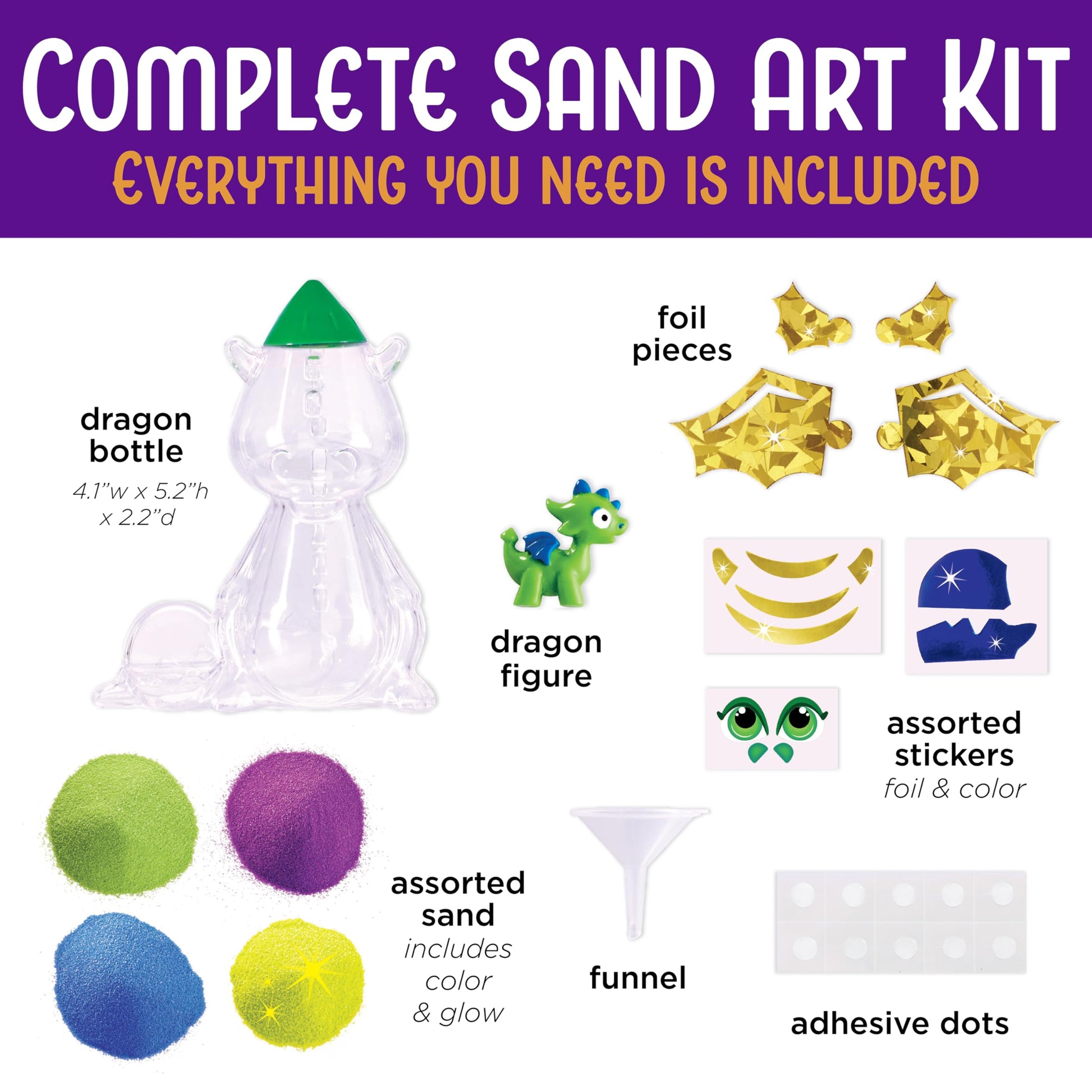 Creativity for Kids Sand Art Kit for Kids: Dragon | Peaceful Screen Free Summer Craft | Arts and Crafts for Kids (Ages 6+)