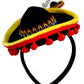 KINREX Cinco de Mayo Sombrero Headband - Mexican Fiesta Party Hat Decorations - Red Ball Fringe Mini Costume - One Size Fits All