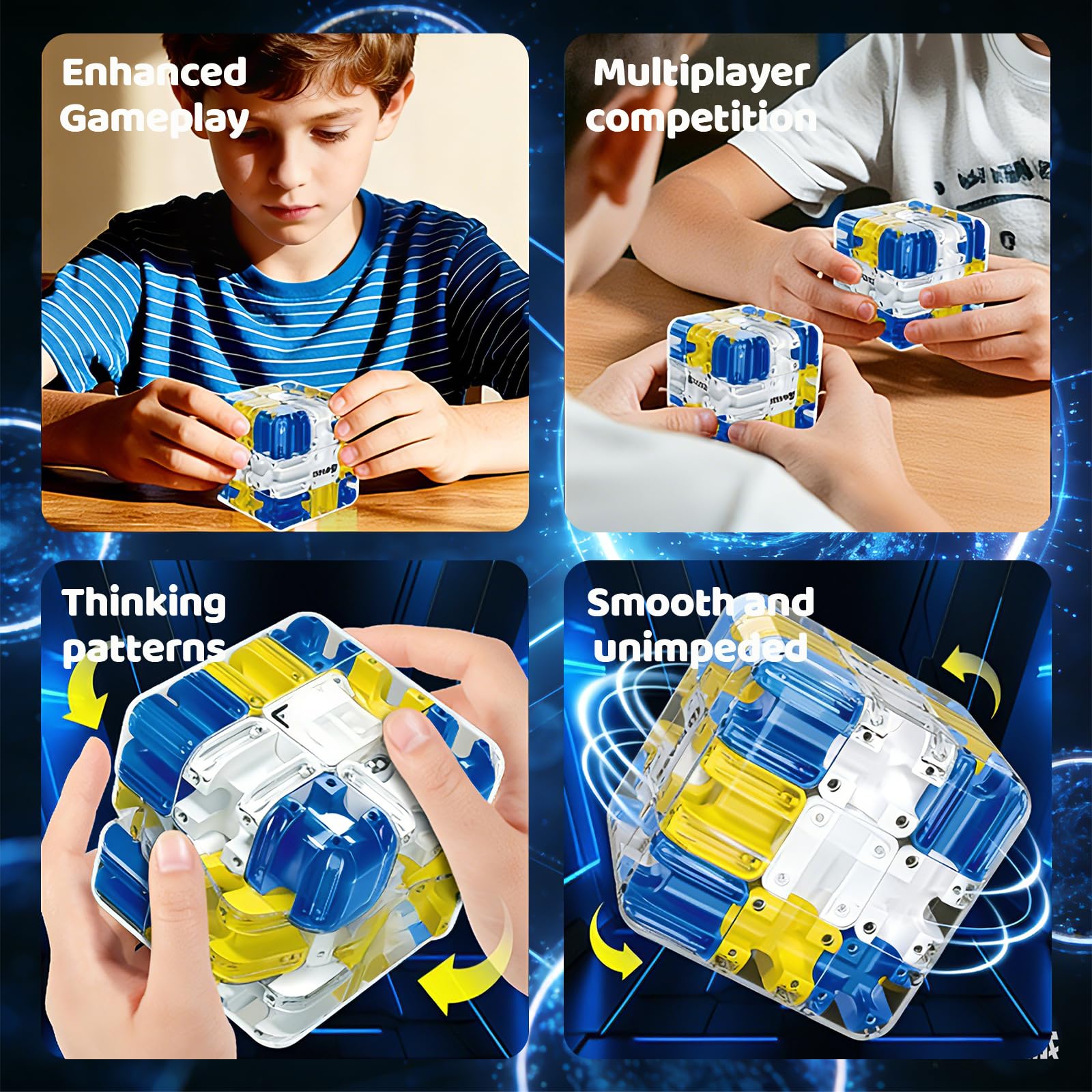 3D Rolling Ball Maze Cube, Marble Labyrinth Cube, 3D Labyrinth Puzzle Cube, Spatial Awareness Brain Training Educational Focus Game Gift for Adults
