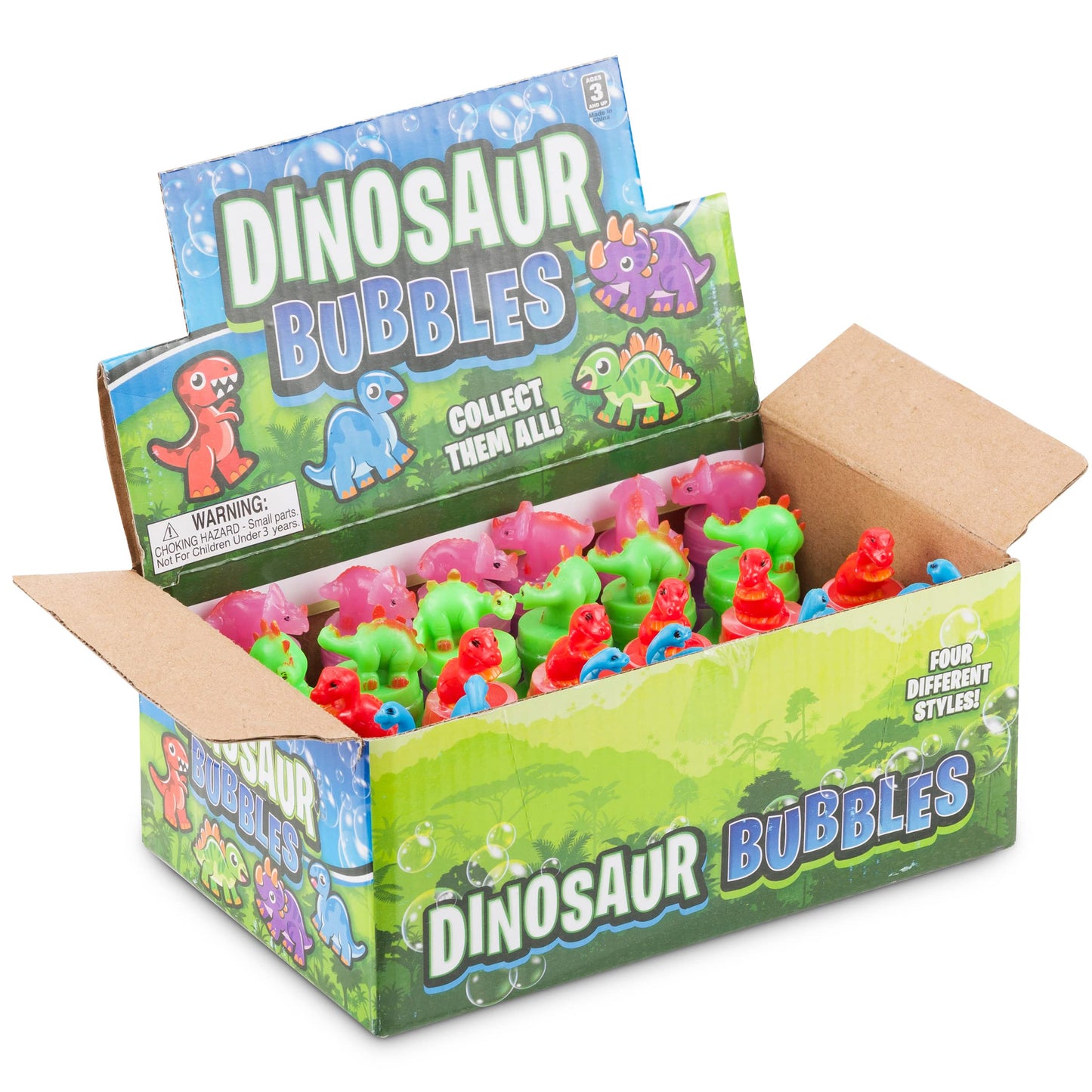 Dinosaur Bubble Bottles (24-Pack) Party Favors for Kids & Birthday Parties