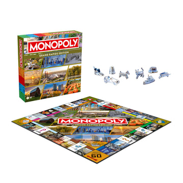 Monopoly Board Game - Grand Rapids, MI Edition: 2-6 Players Family Board Games for Kids and Adults, Board Games for Kids 8 and Up, Great for Game