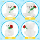 Houwsbaby Glow Teddy Bear with Rose White Bear Stuffed Animal Soft Light Up Plush Toy LED Night Lights Birthday Christmas for Kids Toddler
