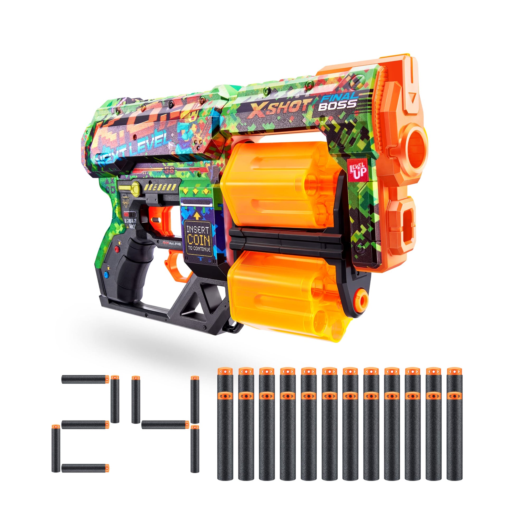 XShot Skins Dread - K.O (24 Darts) by ZURU, Easy Reload, Air Pocket Technology, Toy Foam Dart Blaster for Kids, Teens, Adults, Frustration Free