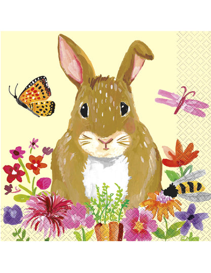 Floral Easter Bunny Luncheon Napkins 10", 16 Ct.