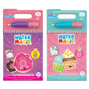 Scent Masters Water Magic (2Pack - Cupcake and Donut) - Patented Gourmet Scented Reusable Water Reveal Activity Pads - No Mess, All Fun by Scentco