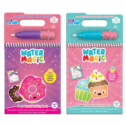 Scent Masters Water Magic (2Pack - Cupcake and Donut) - Patented Gourmet Scented Reusable Water Reveal Activity Pads - No Mess, All Fun by Scentco