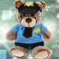 DolliBu Sitting Brown Teddy Bear Stuffed Animal - Soft Sitting Stuffed Bear Plush Toy Police Dress Up with Police Uniform and Cap Outfit, Toy