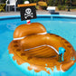 Pirate Ship Water Blaster Float, Inflatable Ride-On with Spray Gun for Kids, Outdoor Swim Toy