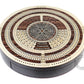 House of Cribbage - 10" Round Shape 4 Tracks Continuous Cribbage Board Rosewood/Maple - Push Drawer with Score Marking Fields for Skunks, Corners