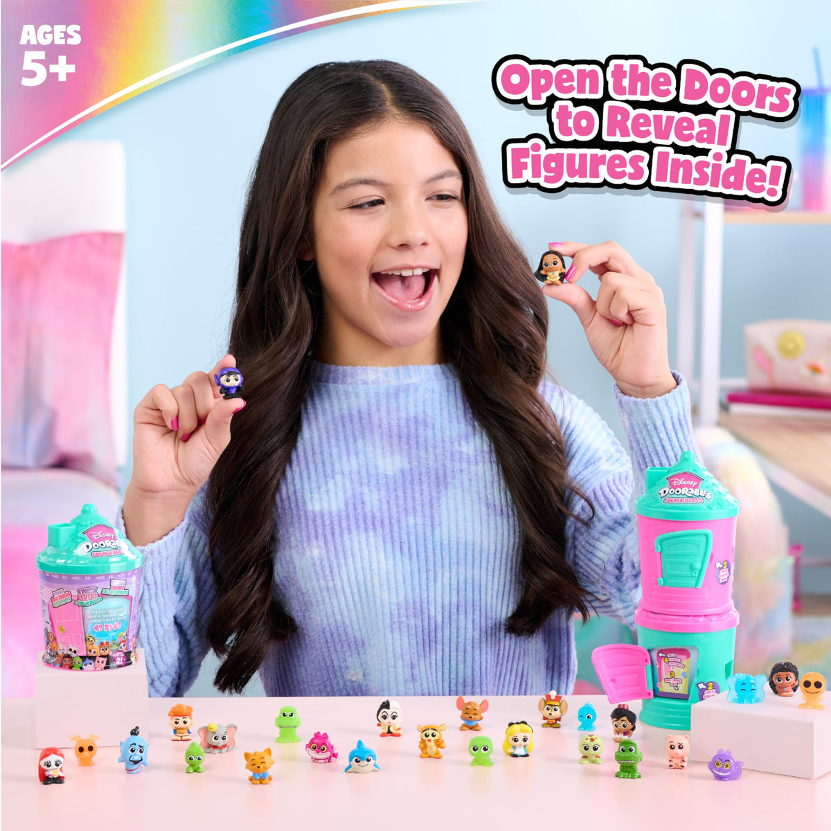 Just Play Disney Doorables Squish’Alots Series 2 Collectible Figures, 1-inch Figurines, 4-6 Figures Inside, Kids Toys for Ages 5 Up