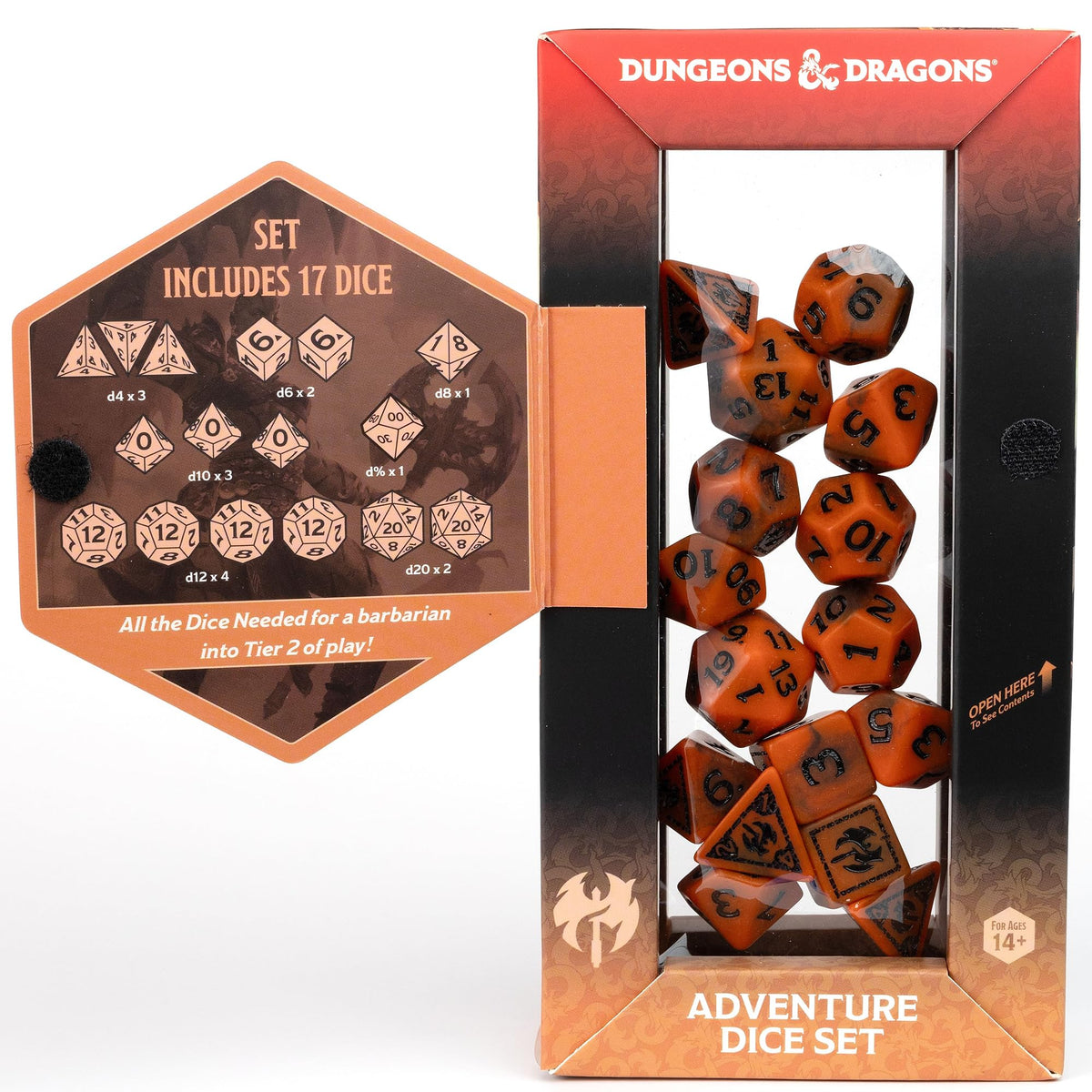 D&D Adventure Dice (Barbarian Class: Orange)