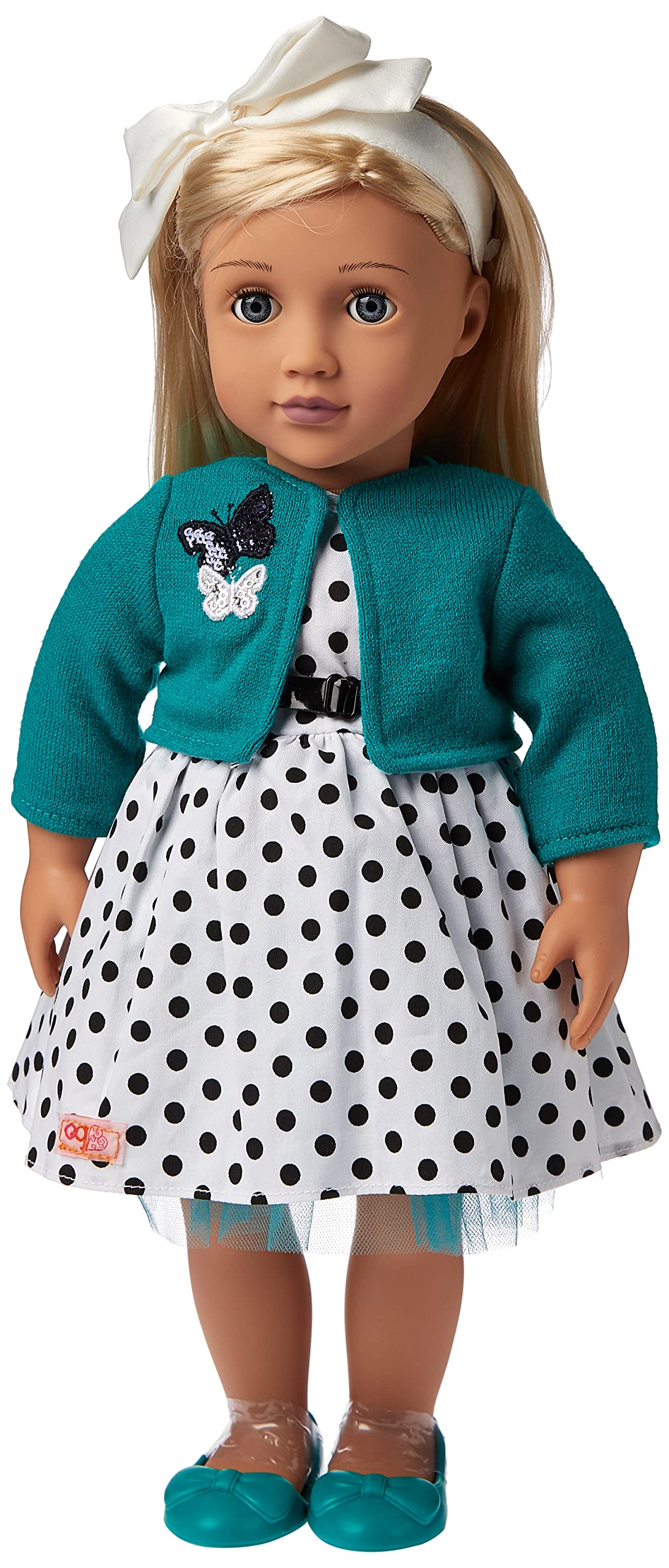 Our Generation - 46 cm Retro Doll with a Party Polka Dots Dress - Ruby
