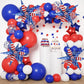 32inch Red White Blue Star Balloons 5 * 12 Pcs Foil Explosion Star Patriotic Balloons for Independence President MLK Day Patriotic Veterans Party