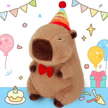 Achwishap Capybara Plush,Happy Birthday Capybara Stuffed Animal,Cute Plushies Capybaras Plush Toys,Kawaii Plushie Stuffed Toy with Birthday Hat