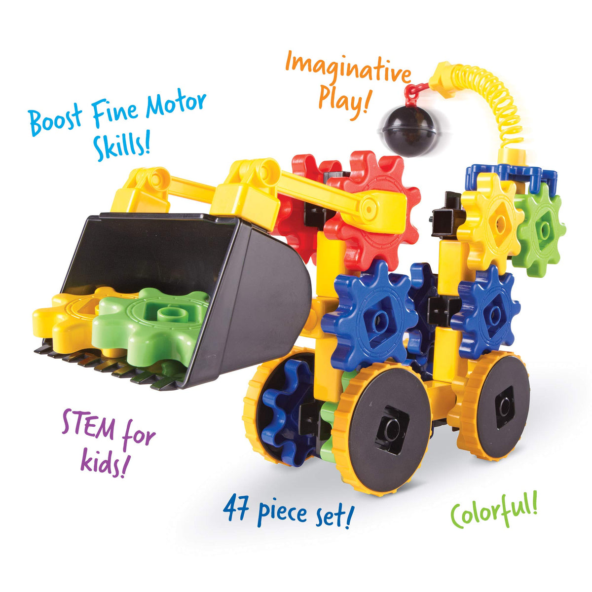 Learning Resources Gears WreckerGears, STEM Activities, Fine Motor Skills, Toddler Explorer Kit, Science and Construction, Boys and Girls Gifts, 47