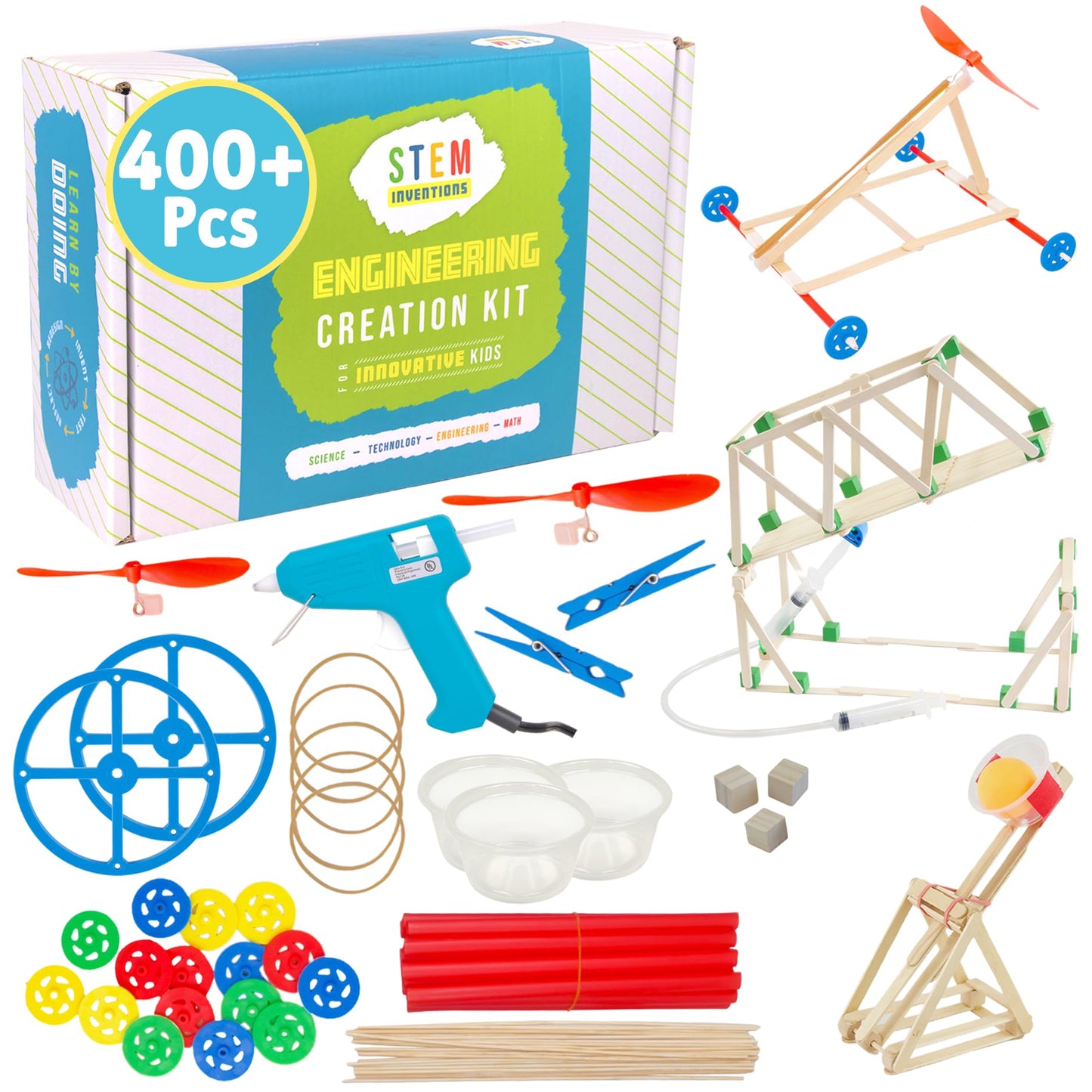 STEM Craft Kit - 25 Engineering Projects, Over 400 Components, Ages 8+