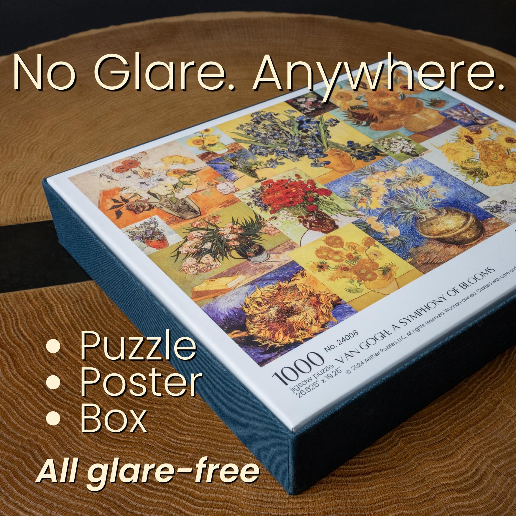 Aether Puzzles A Symphony of Blooms Fine Art Puzzle, Premium 1000 Piece Jigsaw Puzzle for Adults, Glare-Free, Soft-Touch Puzzles, Made in USA, 26.6" x