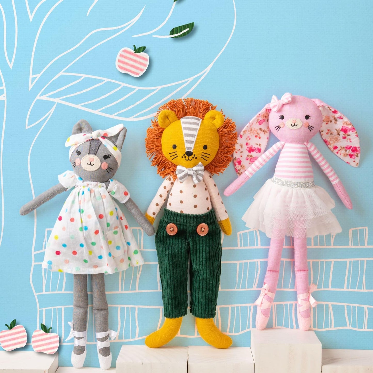 Stephen Joseph, Tiny Dancers Stuffed Doll for Child or Toddler, Toy Room or Kids Bedroom Decor, Fancy Friends Stuffed Animals for Girls & Boys, Gerald